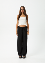 AFENDS Womens Amaya - Wide Leg Pant - Black - Afends womens amaya   wide leg pant   black