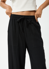 AFENDS Womens Amaya - Wide Leg Pant - Black - Afends womens amaya   wide leg pant   black
