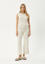 AFENDS Womens Saint - Knit Pant - White - Afends womens saint   knit pant   white