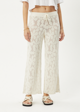 AFENDS Womens Saint - Knit Pant - White - Afends womens saint   knit pant   white