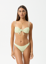 AFENDS Womens Darcy - Check Bikini Top - Lemongrass Check - Afends womens darcy   check bikini top   lemongrass check 