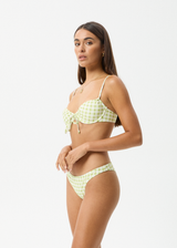 AFENDS Womens Darcy - Check Bikini Top - Lemongrass Check - Afends womens darcy   check bikini top   lemongrass check 