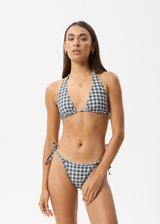AFENDS Womens Asher - Check Bikini Bottom - Black Check - Afends womens asher   check bikini bottom   black check 