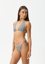 AFENDS Womens Asher - Check Bikini Top - Black Check - Afends womens asher   check bikini top   black check 