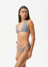 AFENDS Womens Asher - Check Bikini Bottom - Black Check - Afends womens asher   check bikini bottom   black check 