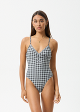 AFENDS Womens Asher - Check One Piece - Black Check - Afends womens asher   check one piece   black check 