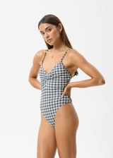 AFENDS Womens Asher - Check One Piece - Black Check - Afends womens asher   check one piece   black check 