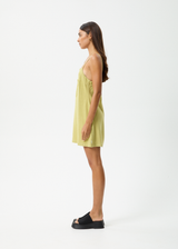 AFENDS Womens Amaya - Mini Dress - Lemongrass - Afends womens amaya   mini dress   lemongrass 