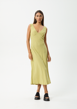 AFENDS Womens Amaya - Maxi Dress - Lemongrass - Afends womens amaya   maxi dress   lemongrass 