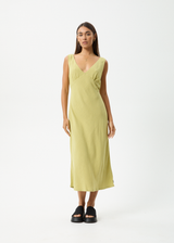 AFENDS Womens Amaya - Maxi Dress - Lemongrass - Afends womens amaya   maxi dress   lemongrass 
