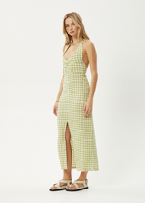 AFENDS Womens Darcy - Check Maxi Dress - Lemongrass Check - Afends womens darcy   check maxi dress   lemongrass check 