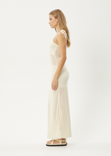 AFENDS Womens Claudia - Knit Maxi Dress - White / Sand - Afends womens claudia   knit maxi dress   white / sand 