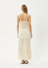 AFENDS Womens Claudia - Knit Maxi Dress - White / Sand - Afends womens claudia   knit maxi dress   white / sand 