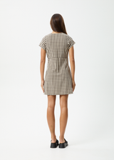 AFENDS Womens Gambet Check - Tea Dress - Black / Sand - Afends womens gambet check   tea dress   black / sand 