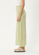 AFENDS Womens Darcy - Check Maxi Skirt - Lemongrass Check - Afends womens darcy   check maxi skirt   lemongrass check 