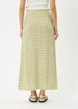 AFENDS Womens Darcy - Check Maxi Skirt - Lemongrass Check - Afends womens darcy   check maxi skirt   lemongrass check 