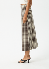 AFENDS Womens Gambet Check - Midi Skirt - Black / Sand - Afends womens gambet check   midi skirt   black / sand 