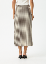AFENDS Womens Gambet Check - Midi Skirt - Black / Sand - Afends womens gambet check   midi skirt   black / sand 