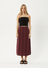 AFENDS Womens Eboni - Midi Skirt - Port - Afends womens eboni   midi skirt   port