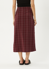 AFENDS Womens Eboni - Midi Skirt - Port - Afends womens eboni   midi skirt   port