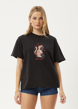 AFENDS Womens Dixie - Oversized Tee - Stone Black - Afends womens dixie   oversized tee   stone black