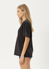 AFENDS Womens Dixie - Oversized Tee - Stone Black - Afends womens dixie   oversized tee   stone black
