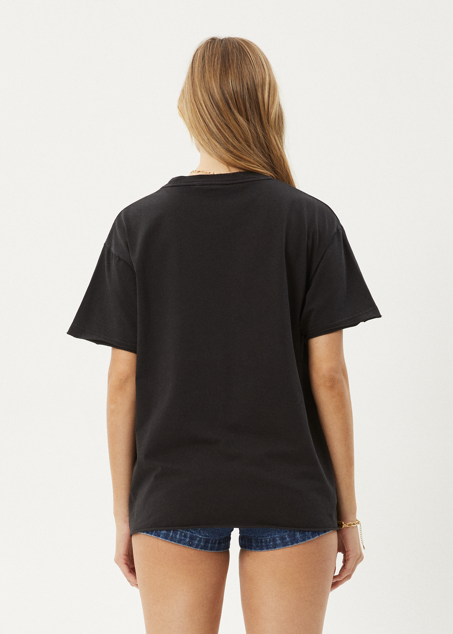 AFENDS Womens Dixie - Oversized Tee - Stone Black