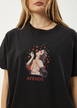 AFENDS Womens Dixie - Oversized Tee - Stone Black - Afends womens dixie   oversized tee   stone black
