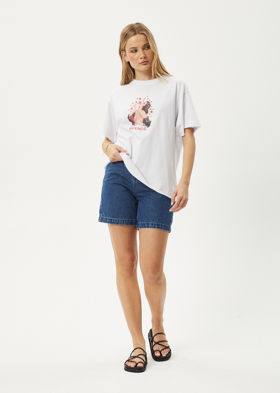 AFENDS Womens Dixie - Oversized Tee - White