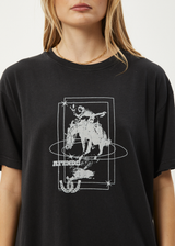 AFENDS Womens Rodeo - Oversized Tee - Stone Black - Afends womens rodeo   oversized tee   stone black