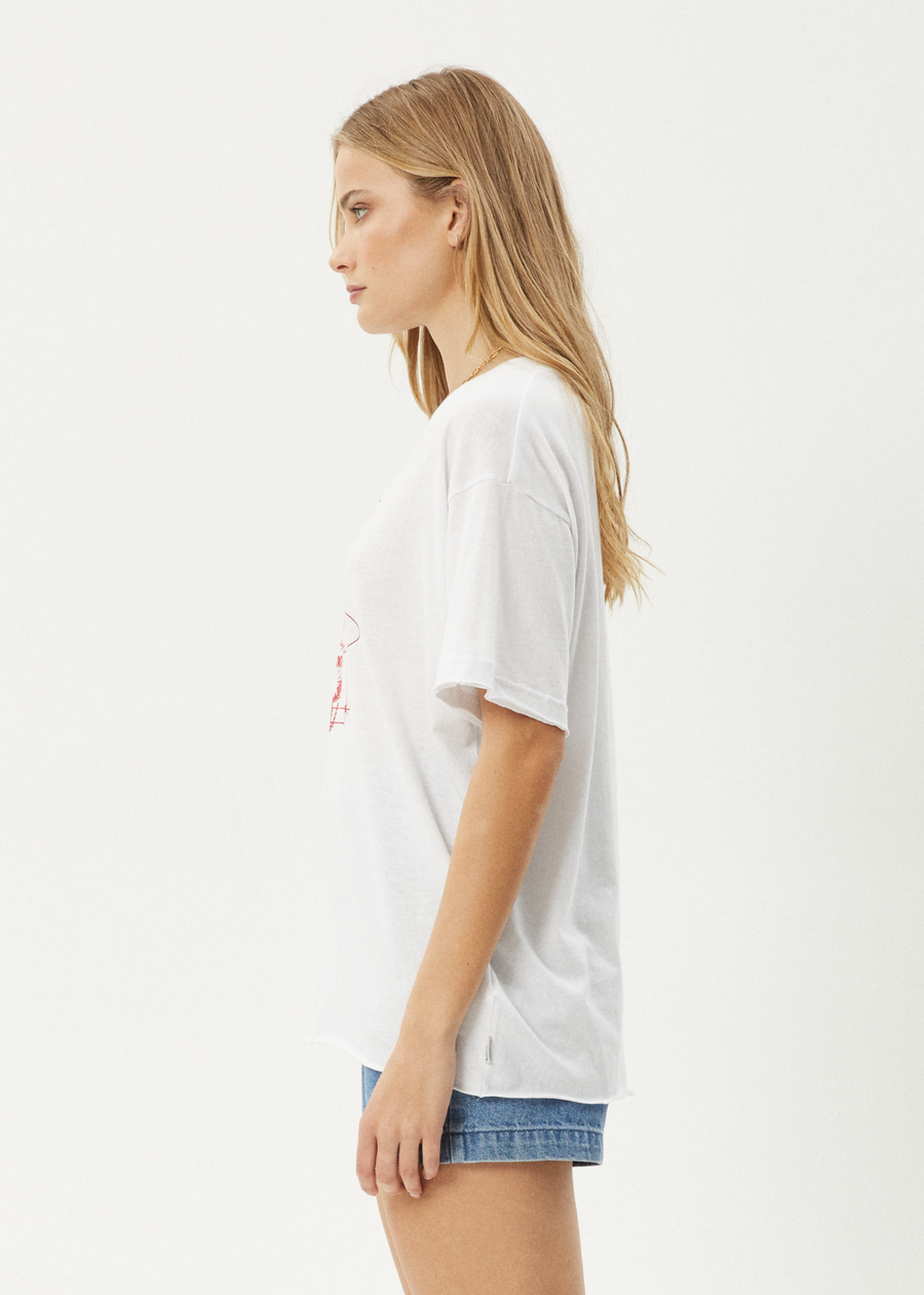 AFENDS Womens Rodeo - Oversized Tee - White