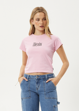 AFENDS Womens Sunbite - Baby Tee - Pink - Afends womens sunbite   baby tee   pink
