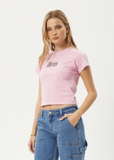 AFENDS Womens Sunbite - Baby Tee - Pink - Afends womens sunbite   baby tee   pink