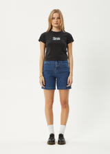 AFENDS Womens Sunbite - Baby Tee - Stone Black - Afends womens sunbite   baby tee   stone black