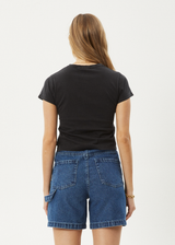 AFENDS Womens Sunbite - Baby Tee - Stone Black - Afends womens sunbite   baby tee   stone black