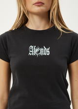 AFENDS Womens Sunbite - Baby Tee - Stone Black - Afends womens sunbite   baby tee   stone black