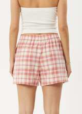 AFENDS Womens Kayla - Boxer Short - Pink Check - Afends womens kayla   boxer short   pink check 