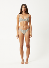 AFENDS Womens Gambet - Check Bikini Bottom - Black / Sand - Afends womens gambet   check bikini bottom   black / sand 