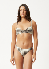 AFENDS Womens Gambet - Check Bikini Top - Black / Sand - Afends womens gambet   check bikini top   black / sand 