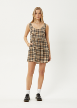 AFENDS Womens Check Out Jesse - Seersucker Mini Dress - Moonbeam Check - Afends womens check out jesse   seersucker mini dress   moonbeam check 