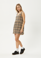 AFENDS Womens Check Out Jesse - Seersucker Mini Dress - Moonbeam Check - Afends womens check out jesse   seersucker mini dress   moonbeam check 