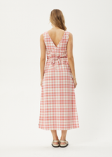 AFENDS Womens Kayla - Check Maxi Dress - Pink Check - Afends womens kayla   check maxi dress   pink check 