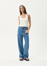 AFENDS Womens Basis - Rib Halter - White - Afends womens basis   rib halter   white