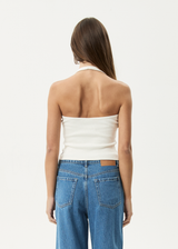 AFENDS Womens Basis - Rib Halter - White - Afends womens basis   rib halter   white