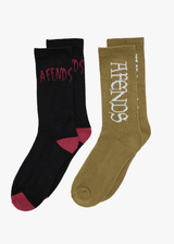AFENDS Mens Seeing Double - Socks Two Pack - Multi - Afends mens seeing double   socks two pack   multi
