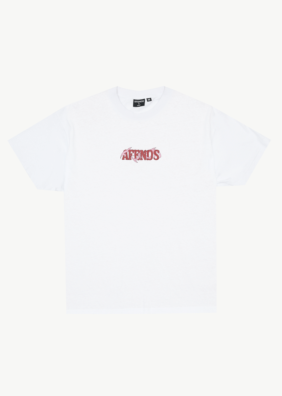 AFENDS Mens Waves - Boxy Tee - White