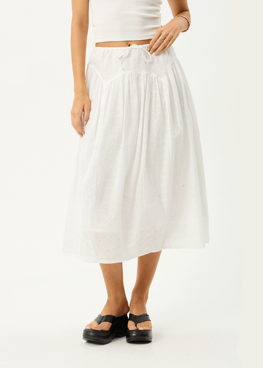 AFENDS Womens Marlow - Midi Skirt - White