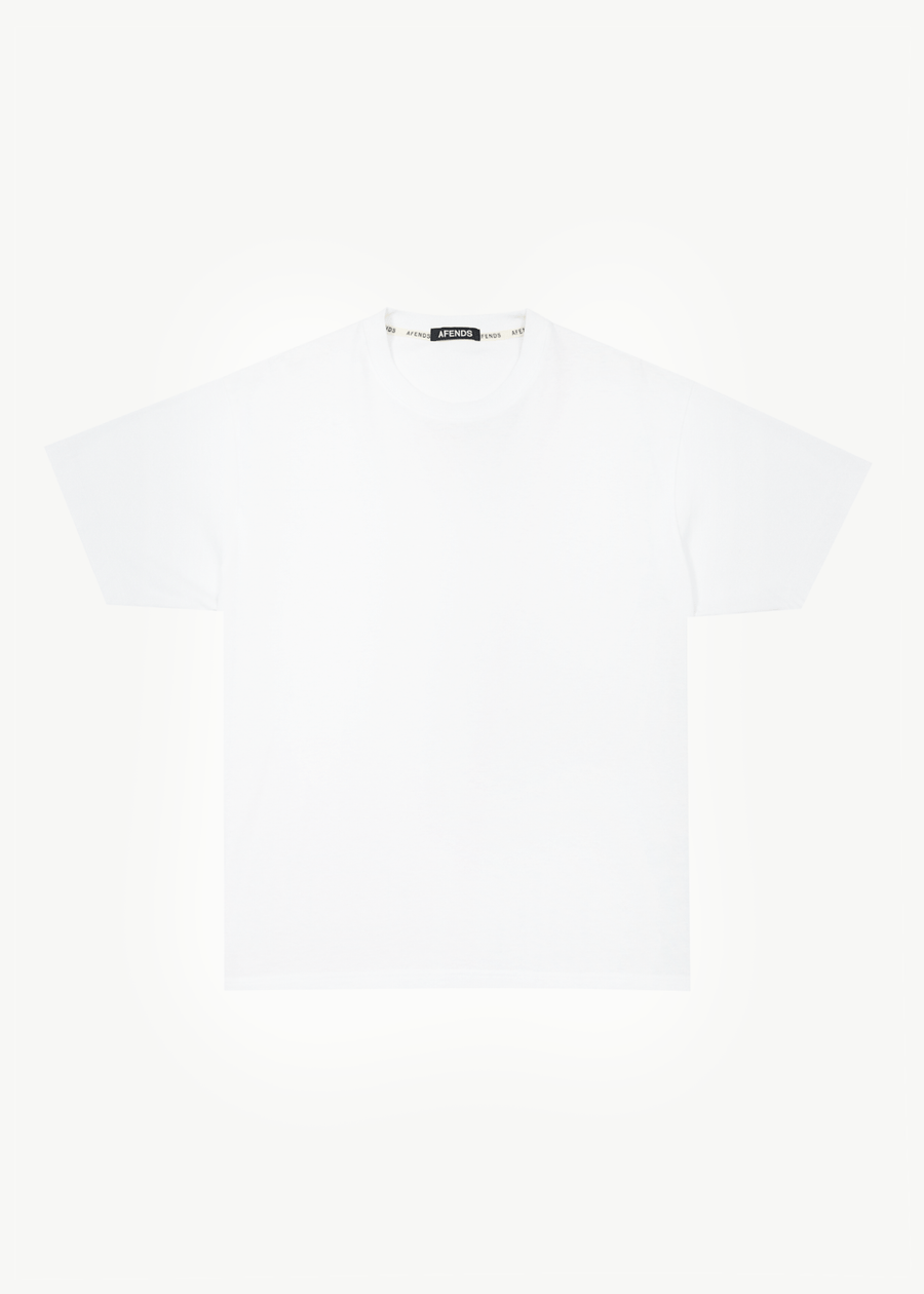AFENDS Mens Genesis - Heavyweight Boxy Tee - White
