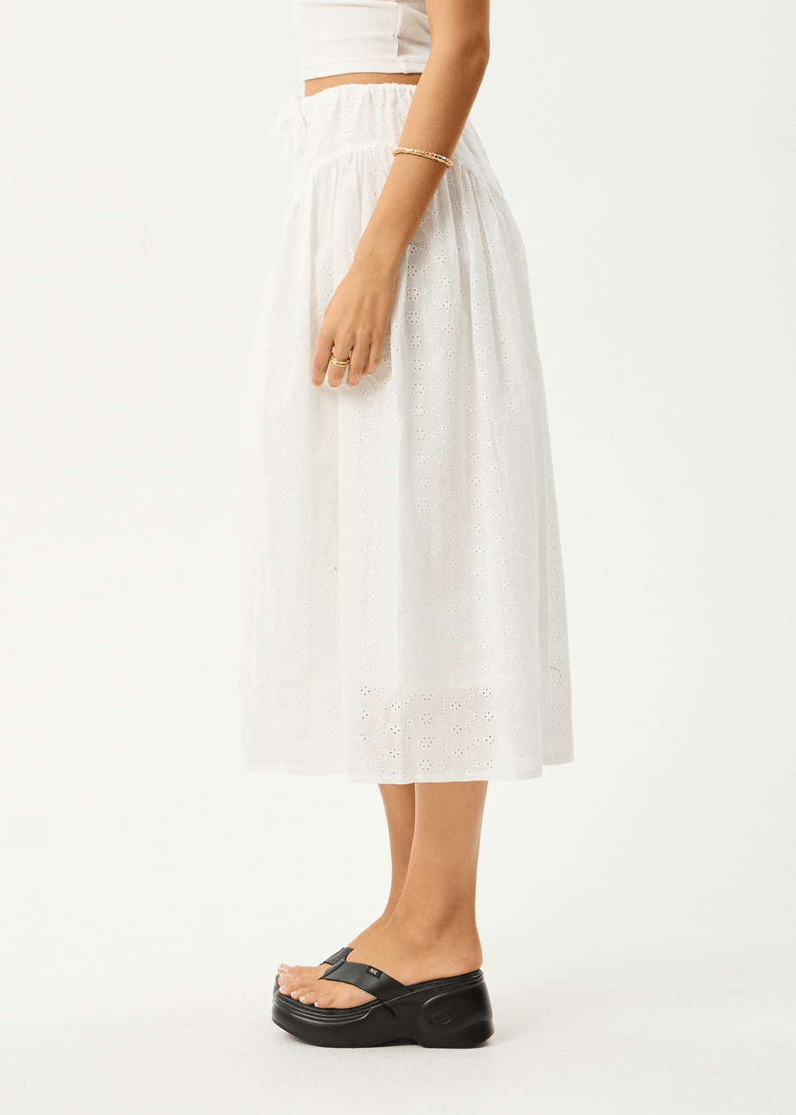 AFENDS Womens Marlow - Midi Skirt - White