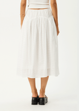 AFENDS Womens Marlow - Midi Skirt - White - Afends womens marlow   midi skirt   white